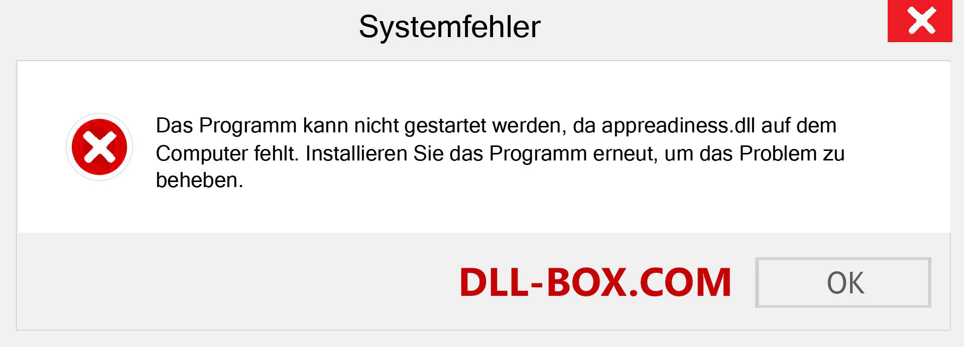 appreadiness.dll-Datei fehlt?. Download für Windows 7, 8, 10 - Fix appreadiness dll Missing Error unter Windows, Fotos, Bildern